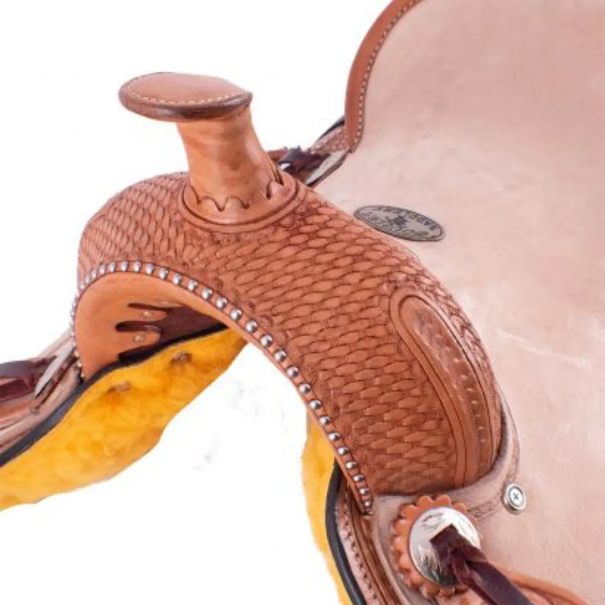 12" DOUBLE T YOUTH ROPING SADDLE - BASKETWEAVE TOOLING