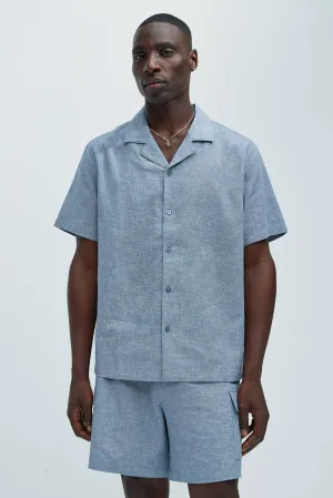 Bahamas Linen Shirt - Blue