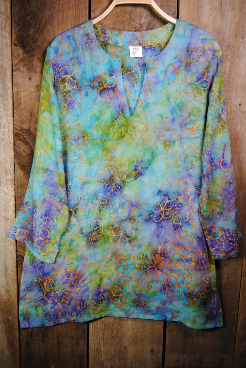 Batik Tunic Top Tie Dye Floral