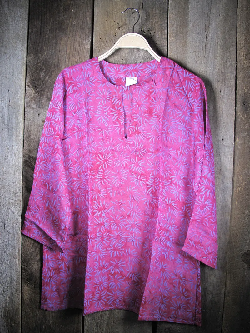 Batik Tunic with Lilac Corals