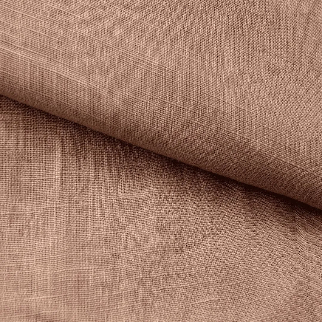 Beige Slub Cotton Fabric