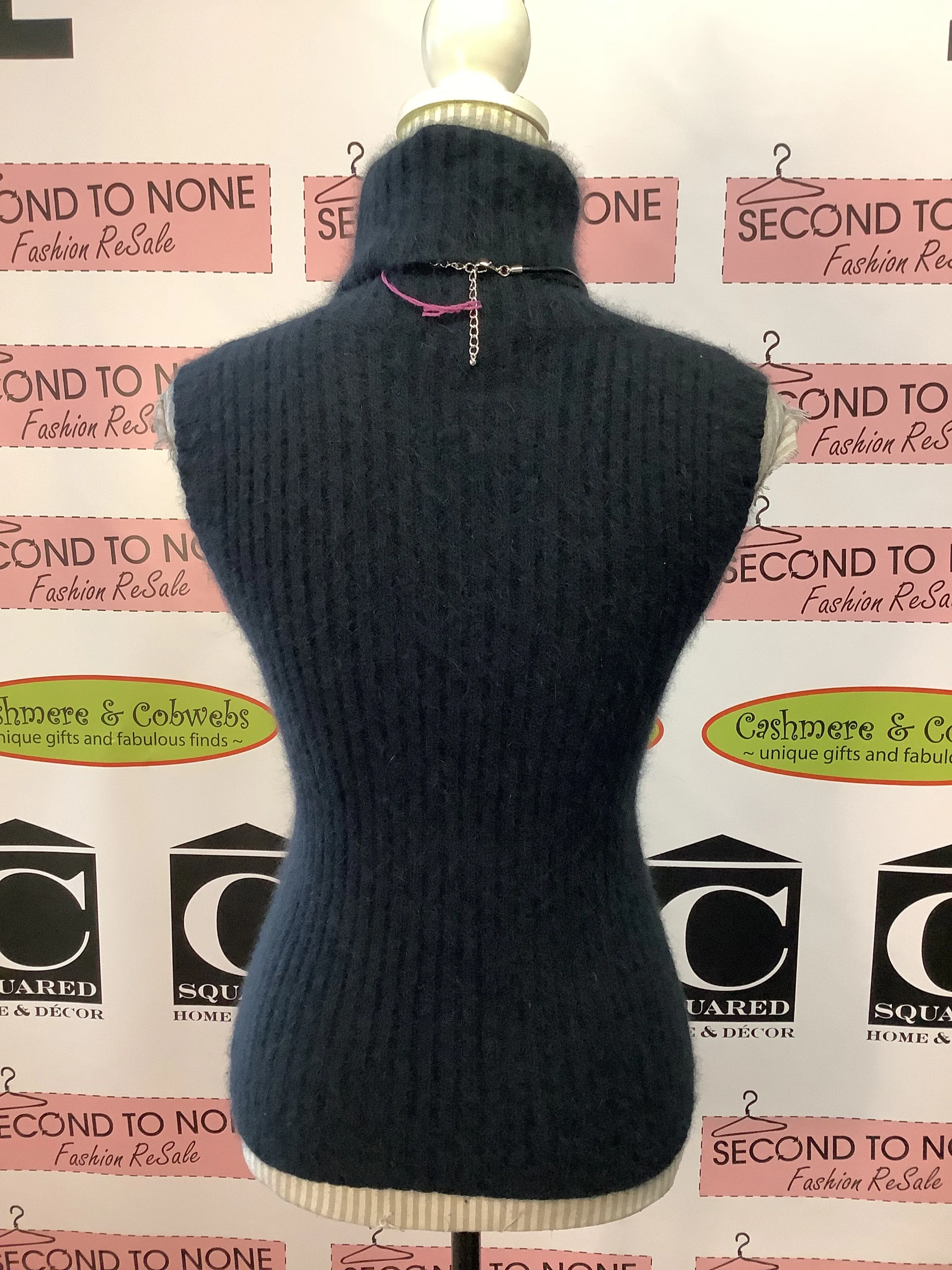 Black Angora Blend Knit Tank (Size M)