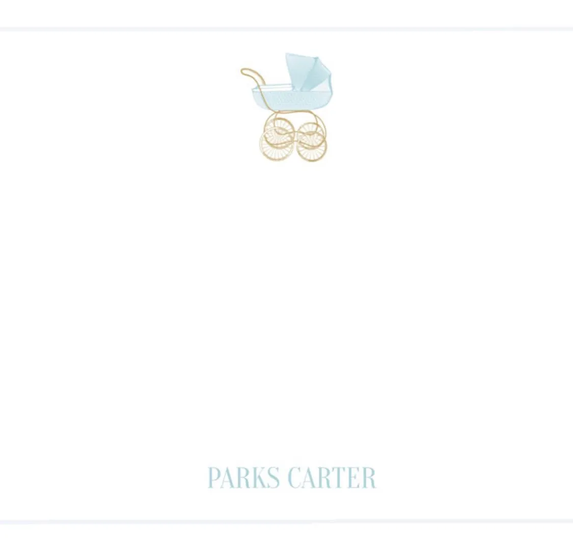 Blue Baby Carriage Stationery Set