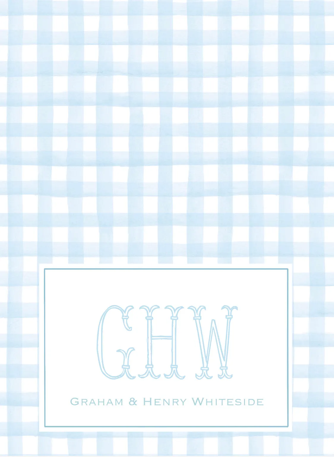 Blue Gingham Folded Notes Set