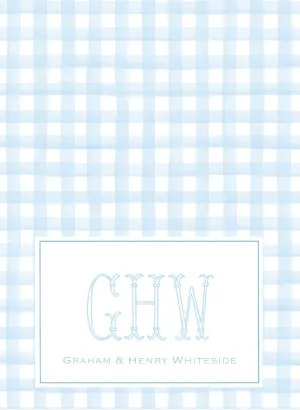 Blue Gingham Folded Notes Set