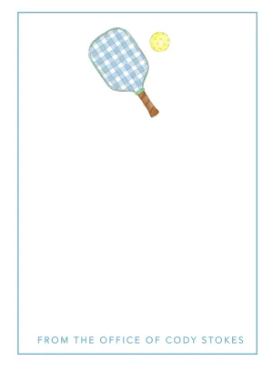 Blue Gingham Pickleball Notepad