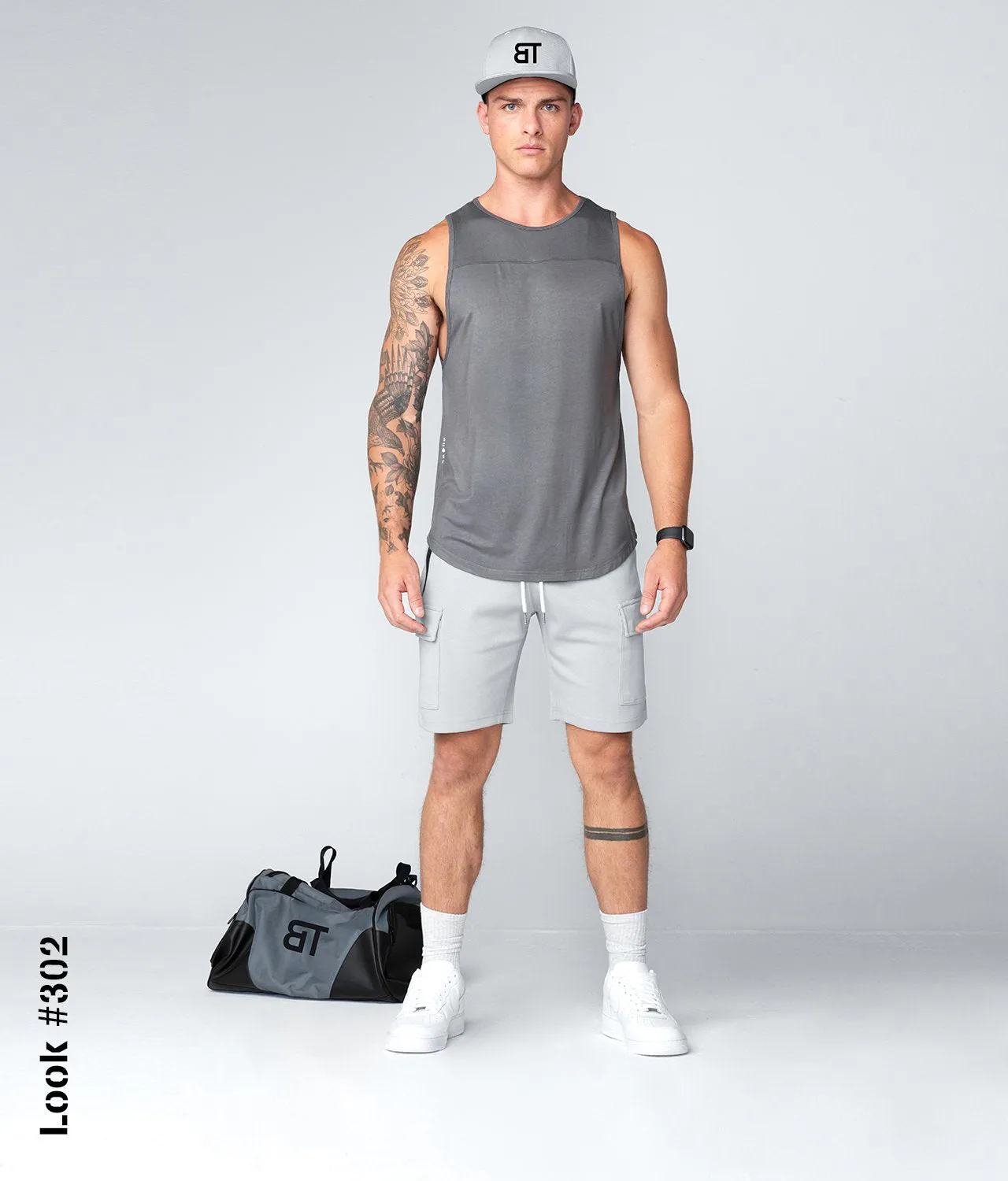 Born Tough Zippered Gray Running Cargo Shorts for Men