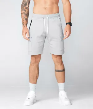 Born Tough Zippered Gray Running Cargo Shorts for Men