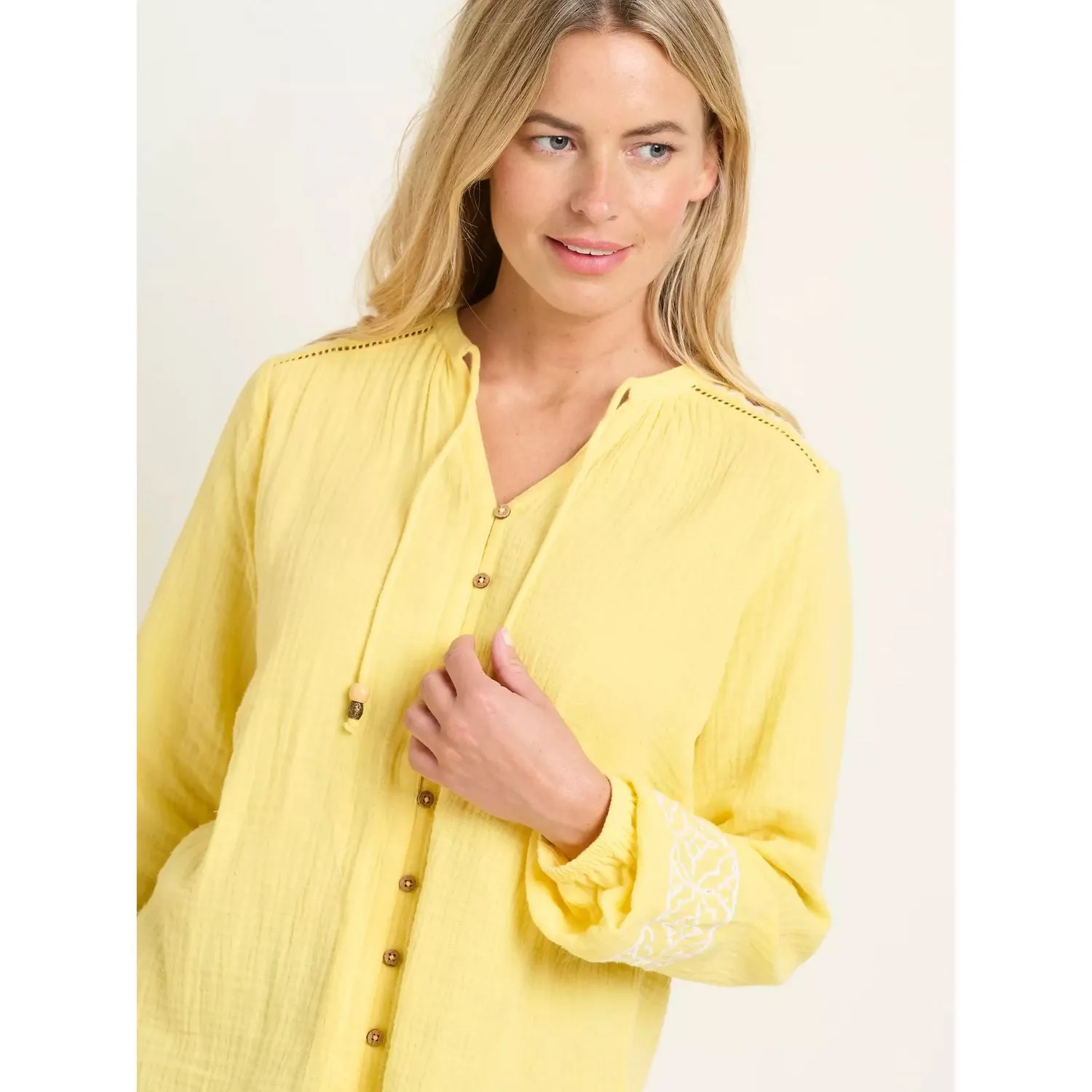 Brakeburn 18 Yellow Jessie Embroidered Blouse