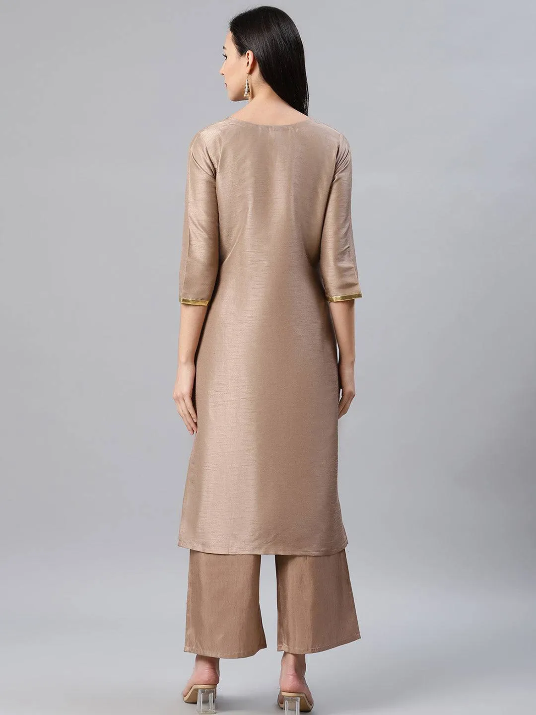 Brown Kurta Palazzo Set