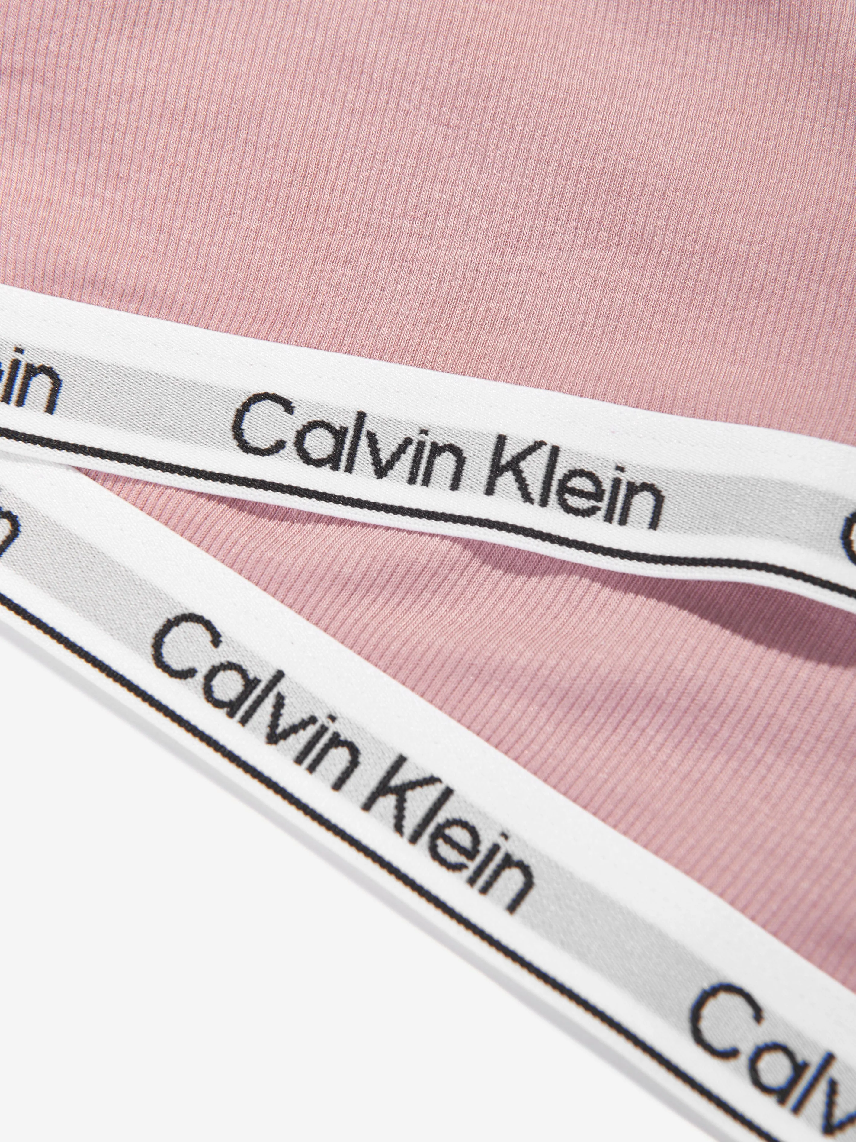 Calvin Klein Girls Racerback Bralette Set in Pink