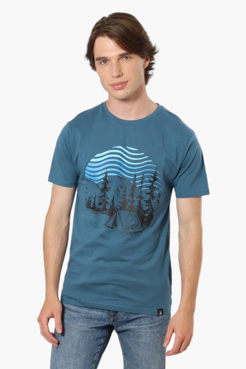 Canada Weather Gear Camping Print Tee - Blue