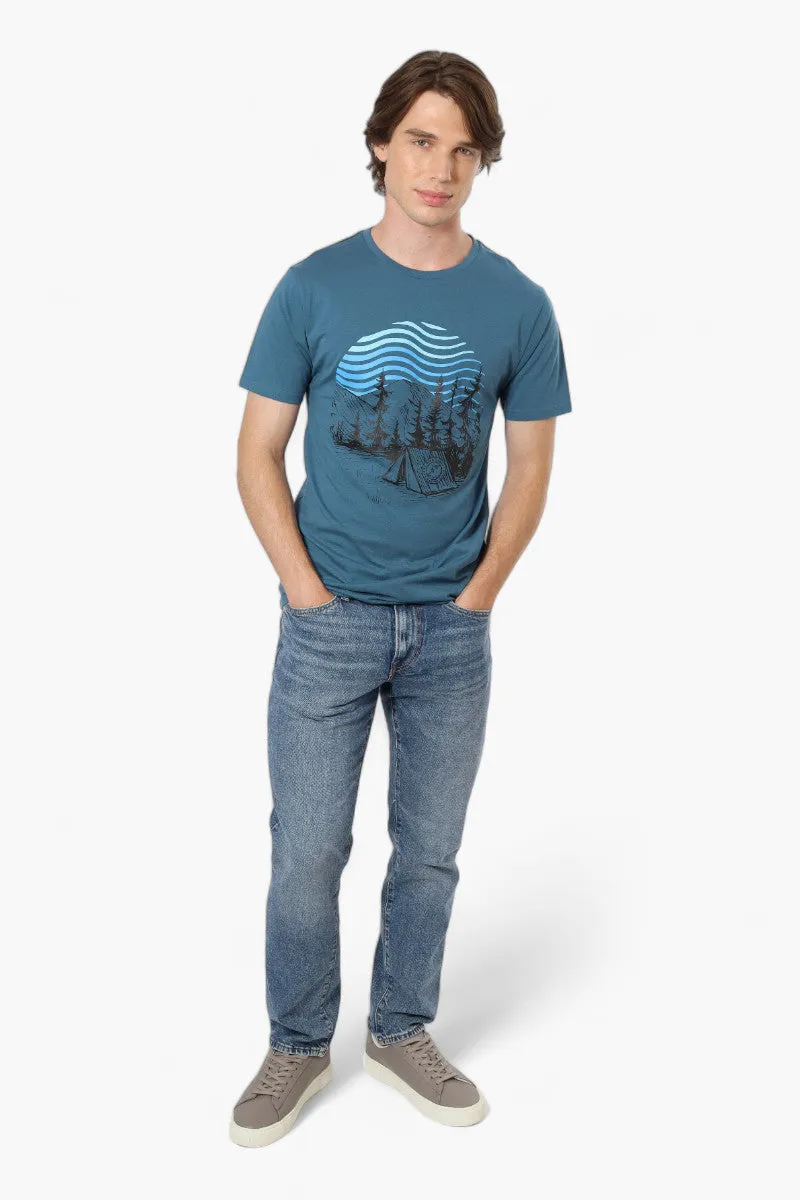 Canada Weather Gear Camping Print Tee - Blue