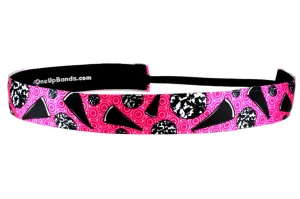 Cheer Poms & Megaphones Pink Black (SKU 2064)