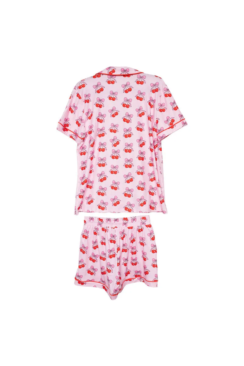 Cherry Bow Repeat Wholesale Pajama Loungewear