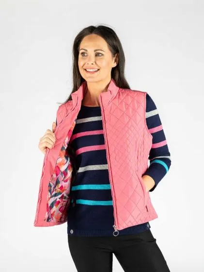 CLAUDIA C Pink Quilted Gilet