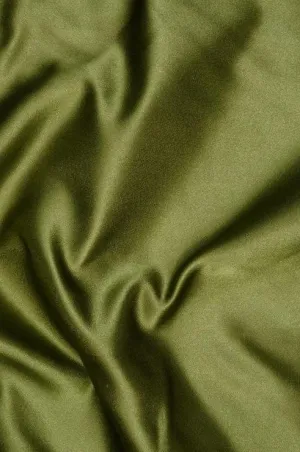 Dark Olive Green Double Face Duchess Satin Fabric