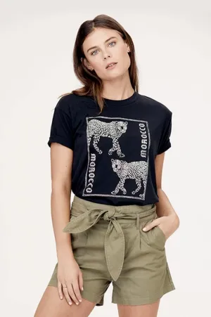 David Lerner - "Morocco" Boyfriend Tee in Black