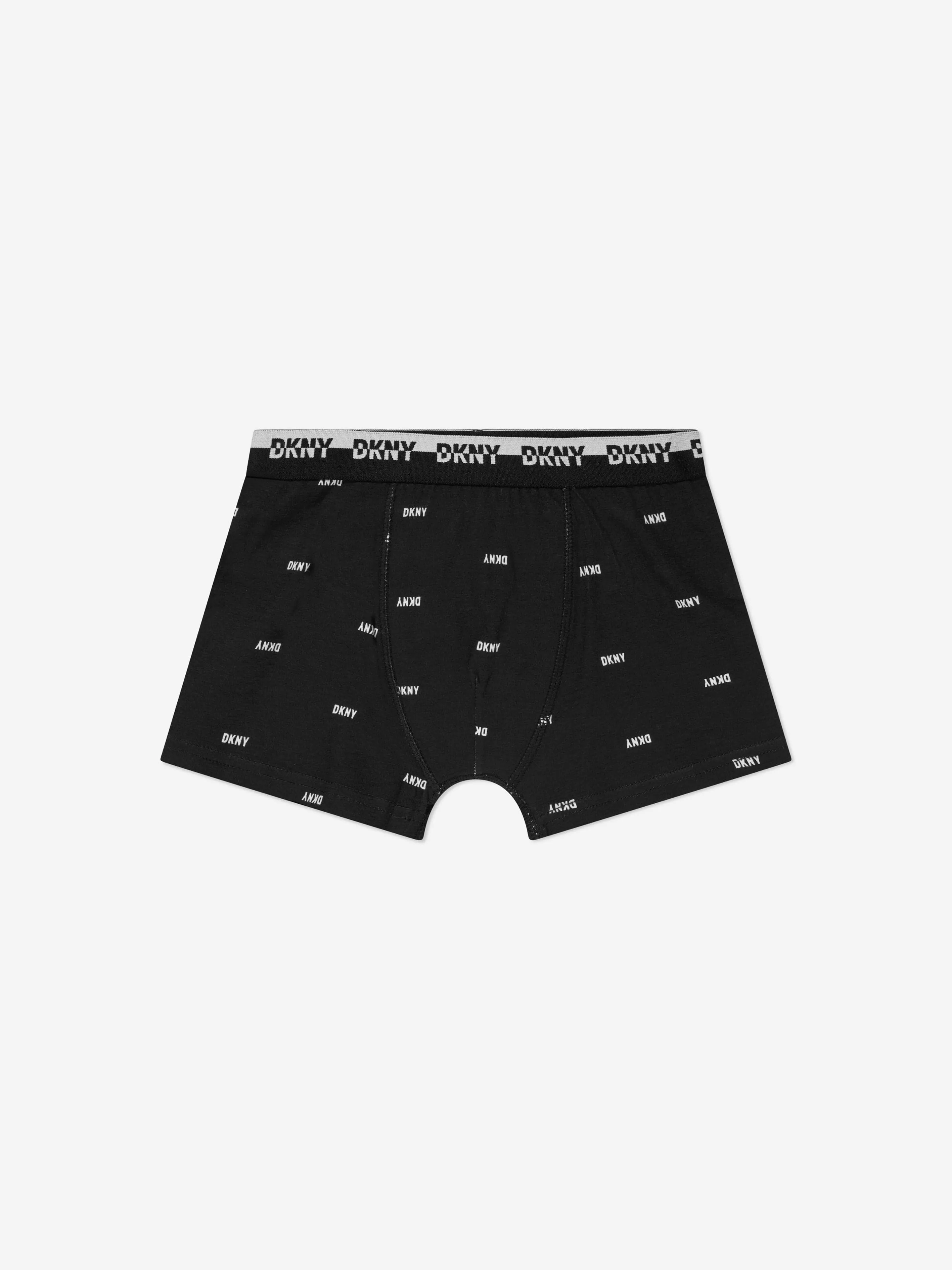 DKNY Boys 3 Pack Boxer Shorts Set in Black