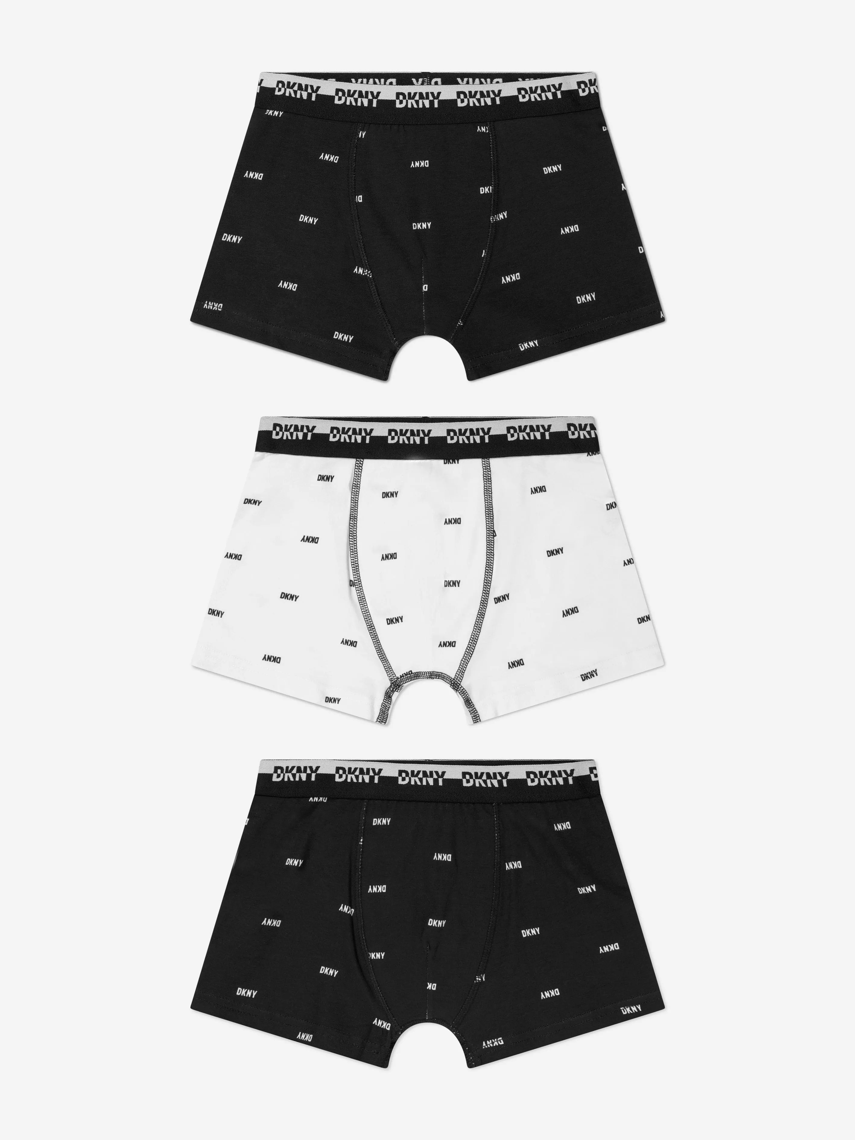 DKNY Boys 3 Pack Boxer Shorts Set in Black