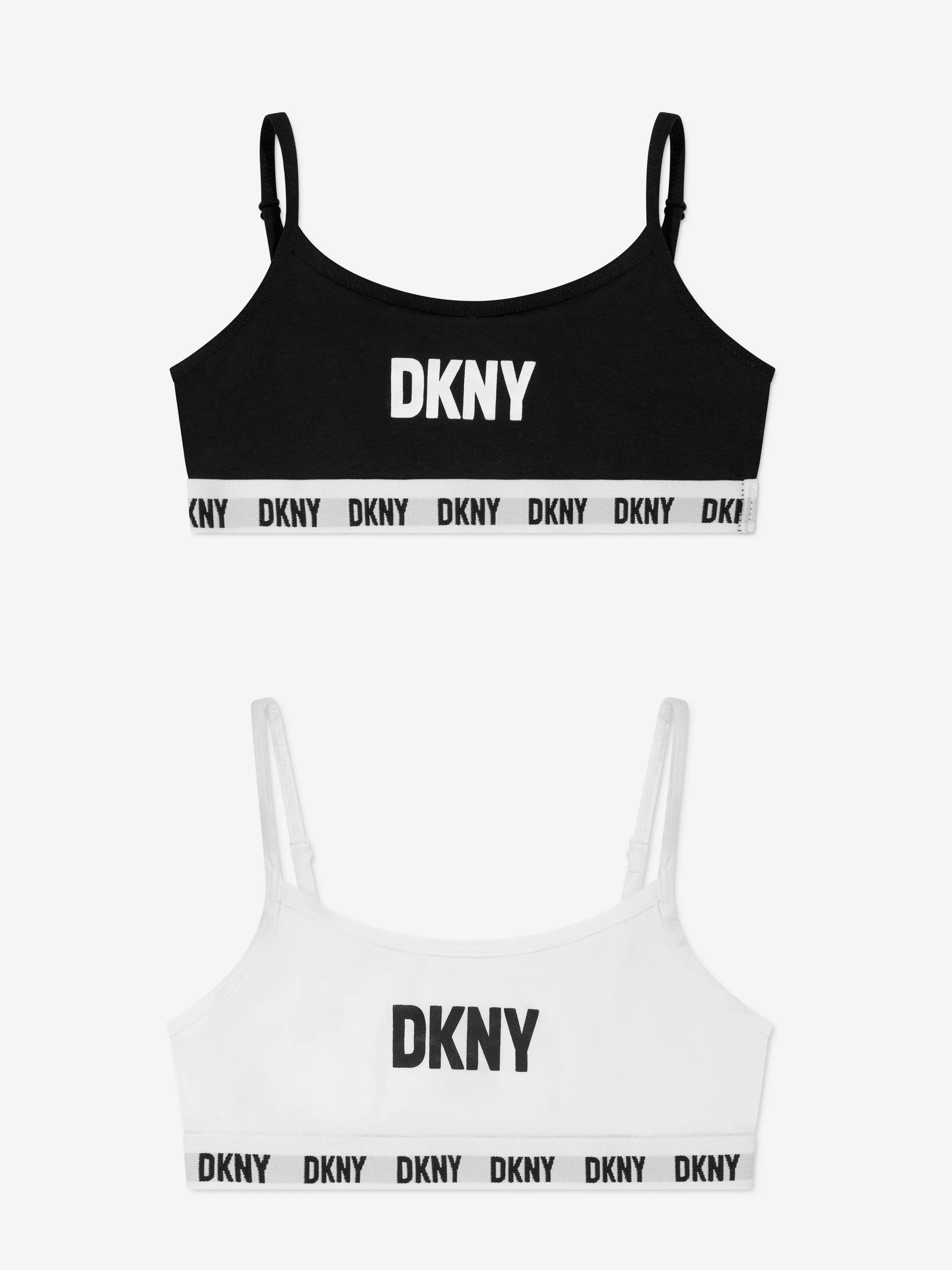 DKNY Girls 2 Pack Training Bra Set in Black