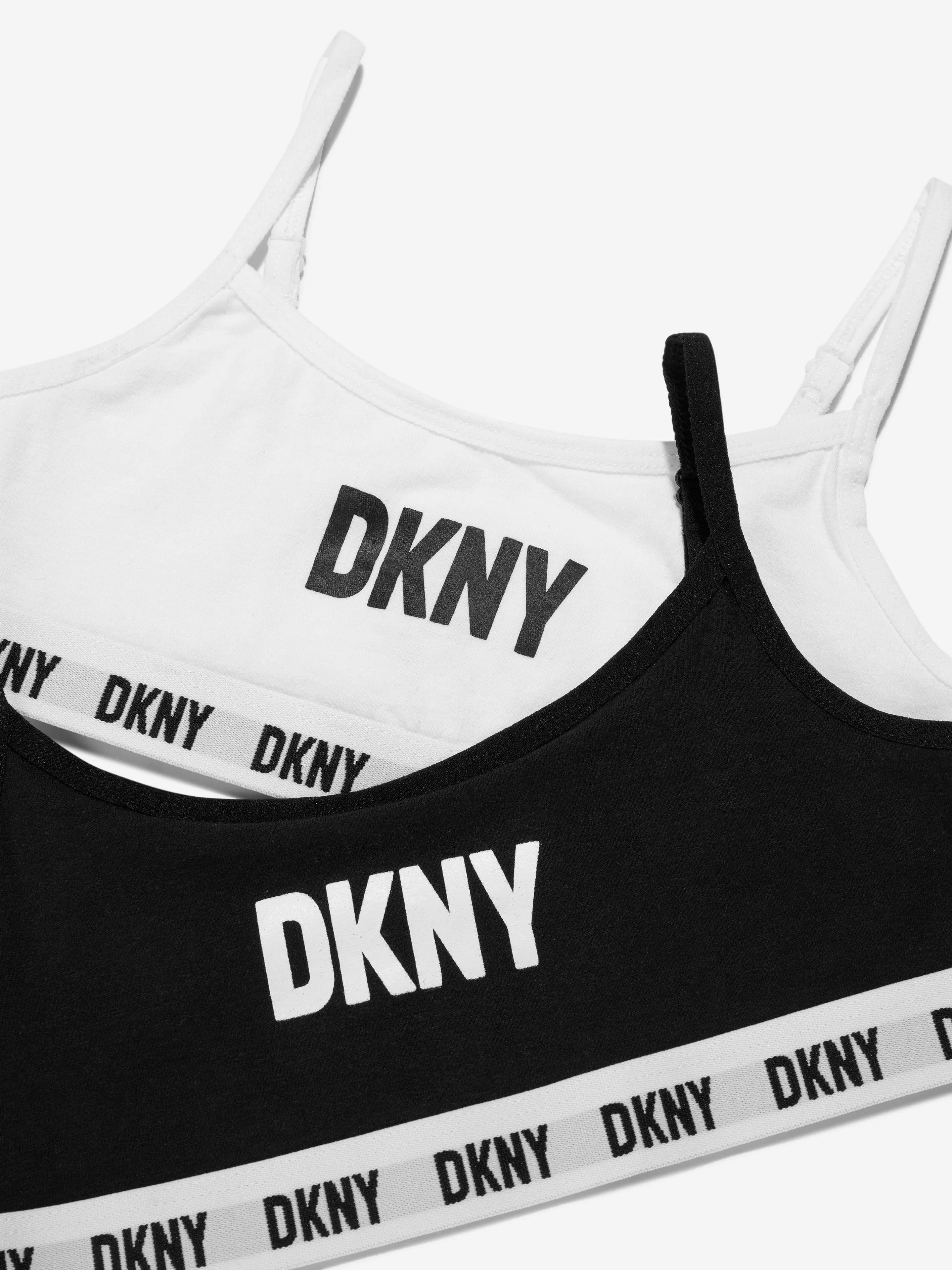 DKNY Girls 2 Pack Training Bra Set in Black