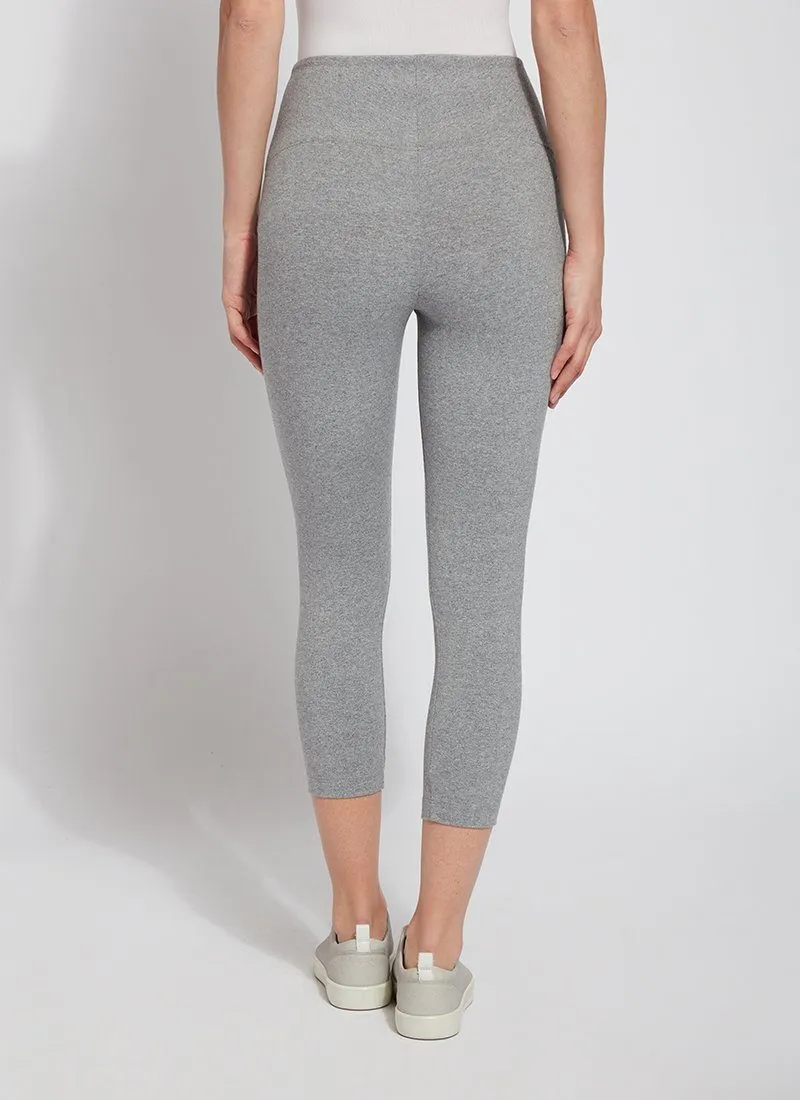 Flattering Cotton Crop Legging, Grey Melange