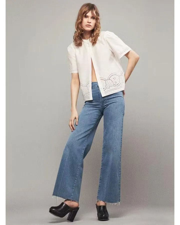 Frame LE Slim Palazzo Raw Hem Jeans