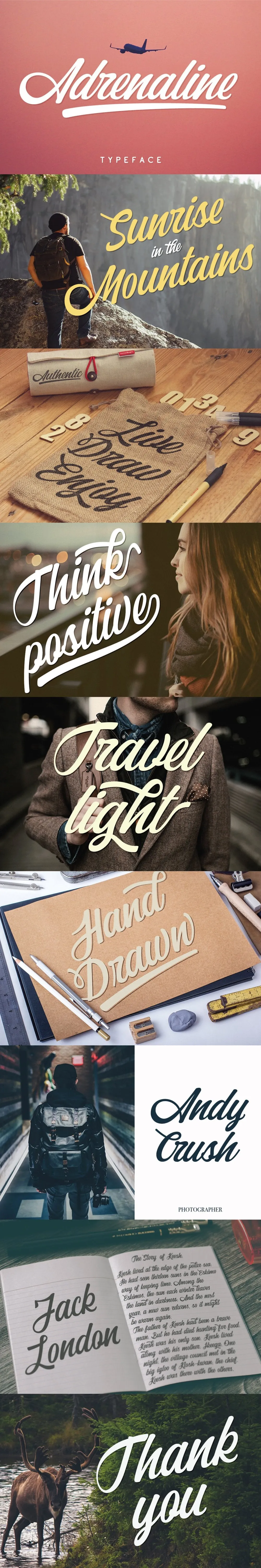 Free ADRENALINE - SCRIPT FONT