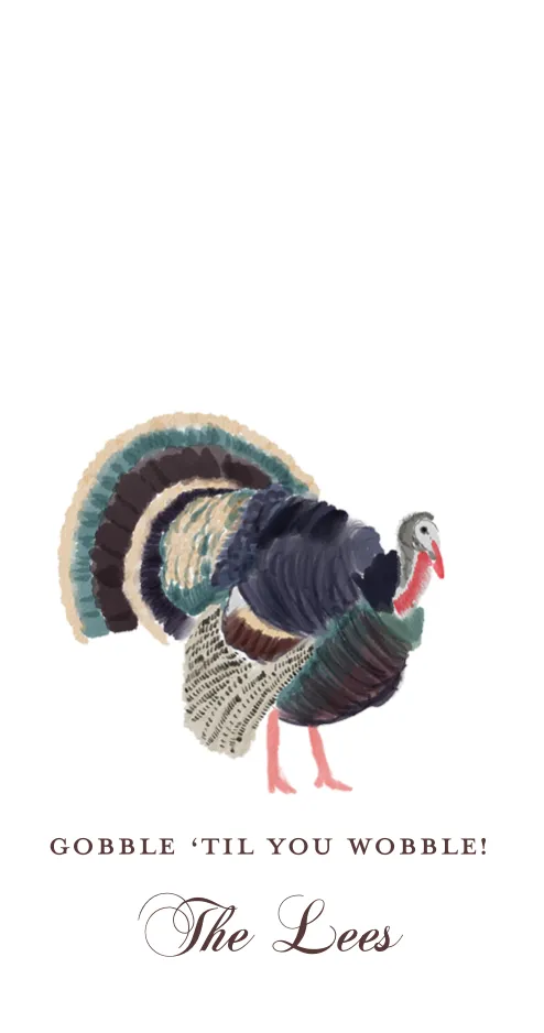 Gobble Til You Wobble Large Gift Tag