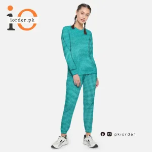 Green Check Pattern Loungewear Set