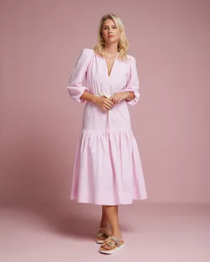 Hampben Dress - Bubblegum Seersucker