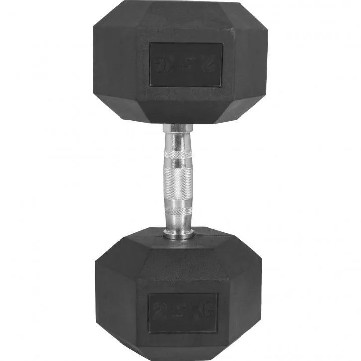 Hex Rubber Dumbbell 25KG