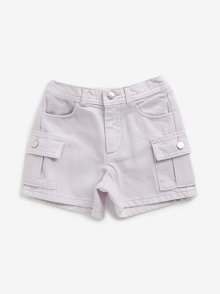 HOP Kids Lilac Cargo-Style Mid Rise Shorts