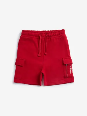 HOP Kids Red Cargo-Style Mid Rise Shorts