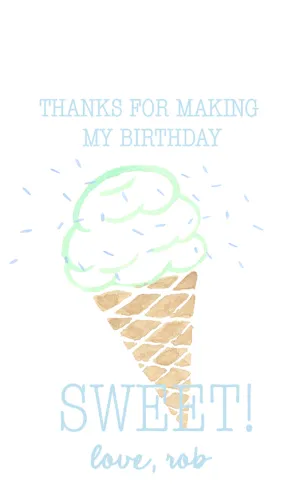 Ice Cream Birthday Tag