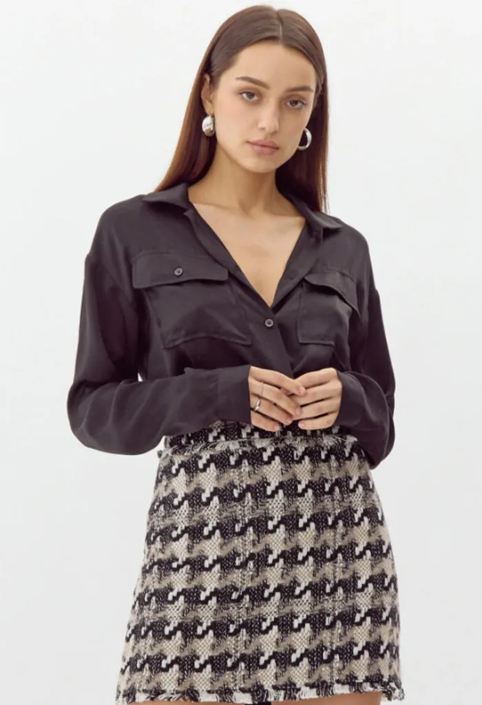 Lenny Houndstooth Mini Skirt