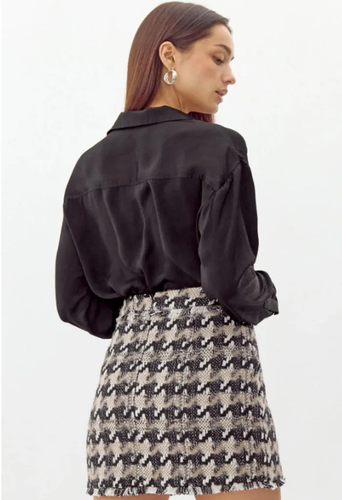 Lenny Houndstooth Mini Skirt