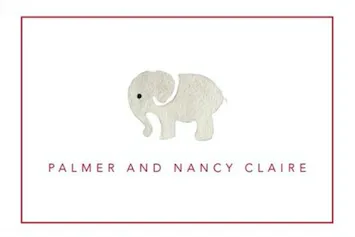 Little Elephant Calling Cards w Crimson Border