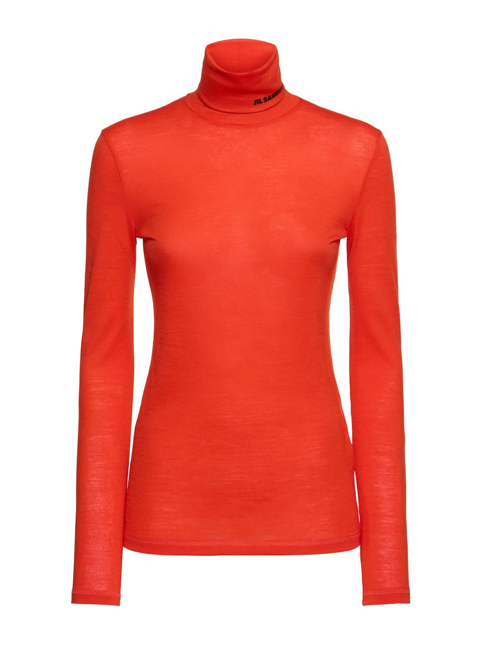 Logo wool-blend turtleneck top