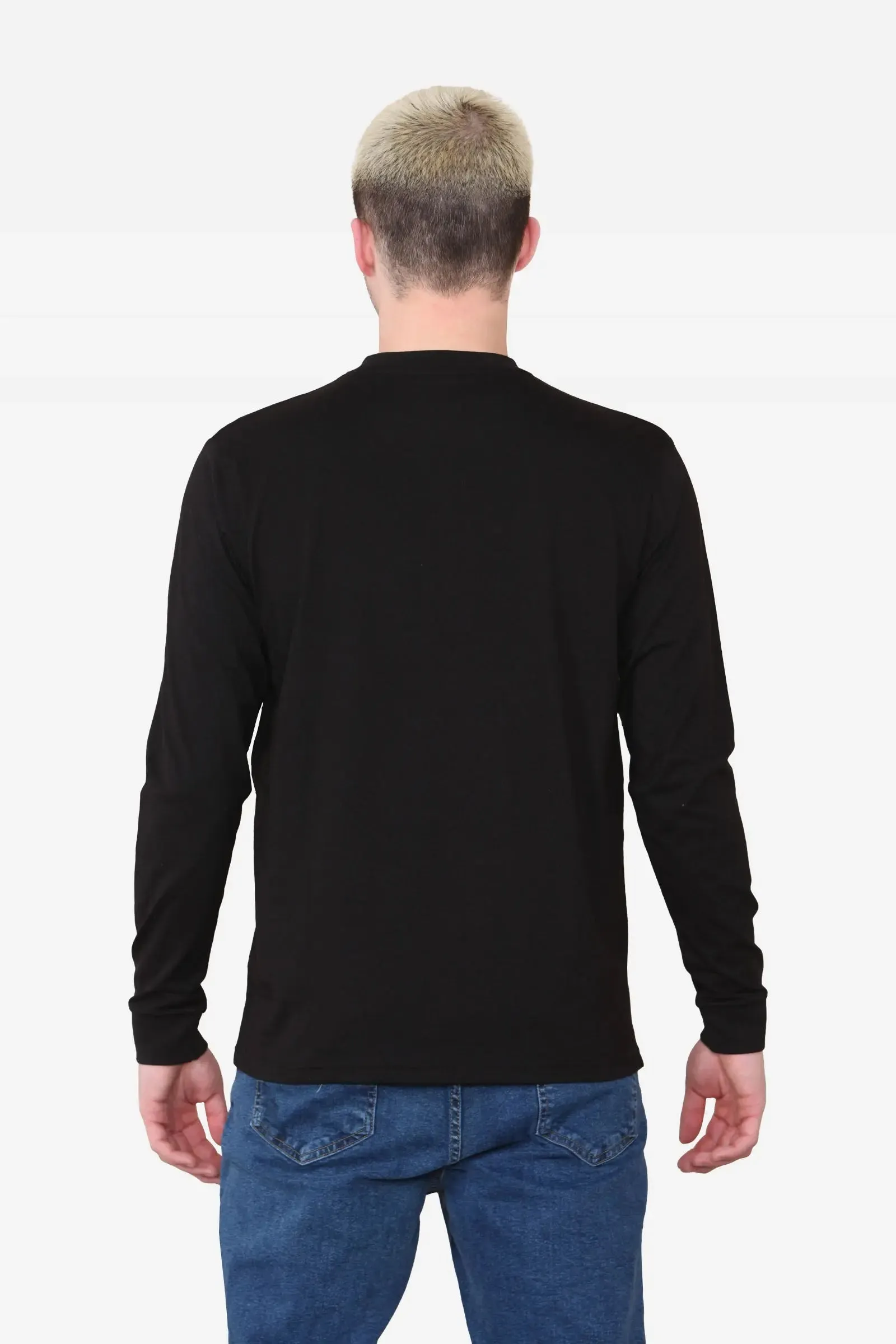 Long Sleeve Crew Neck T-shirt - Black For Men