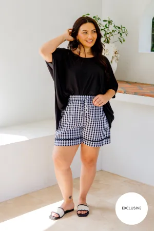 Milan Shorts | Black Gingham