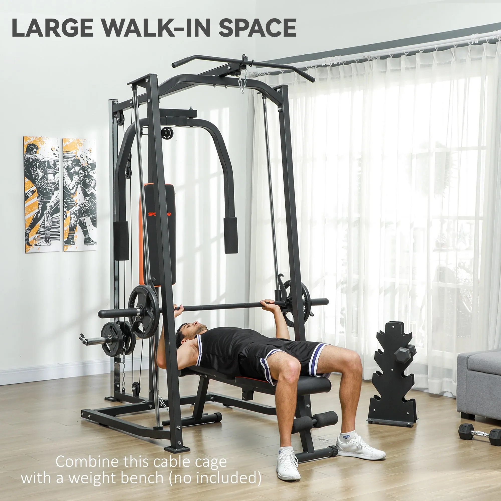 Multi-Gym Smith Machine Power Cage for Home Gym Weight Lifting