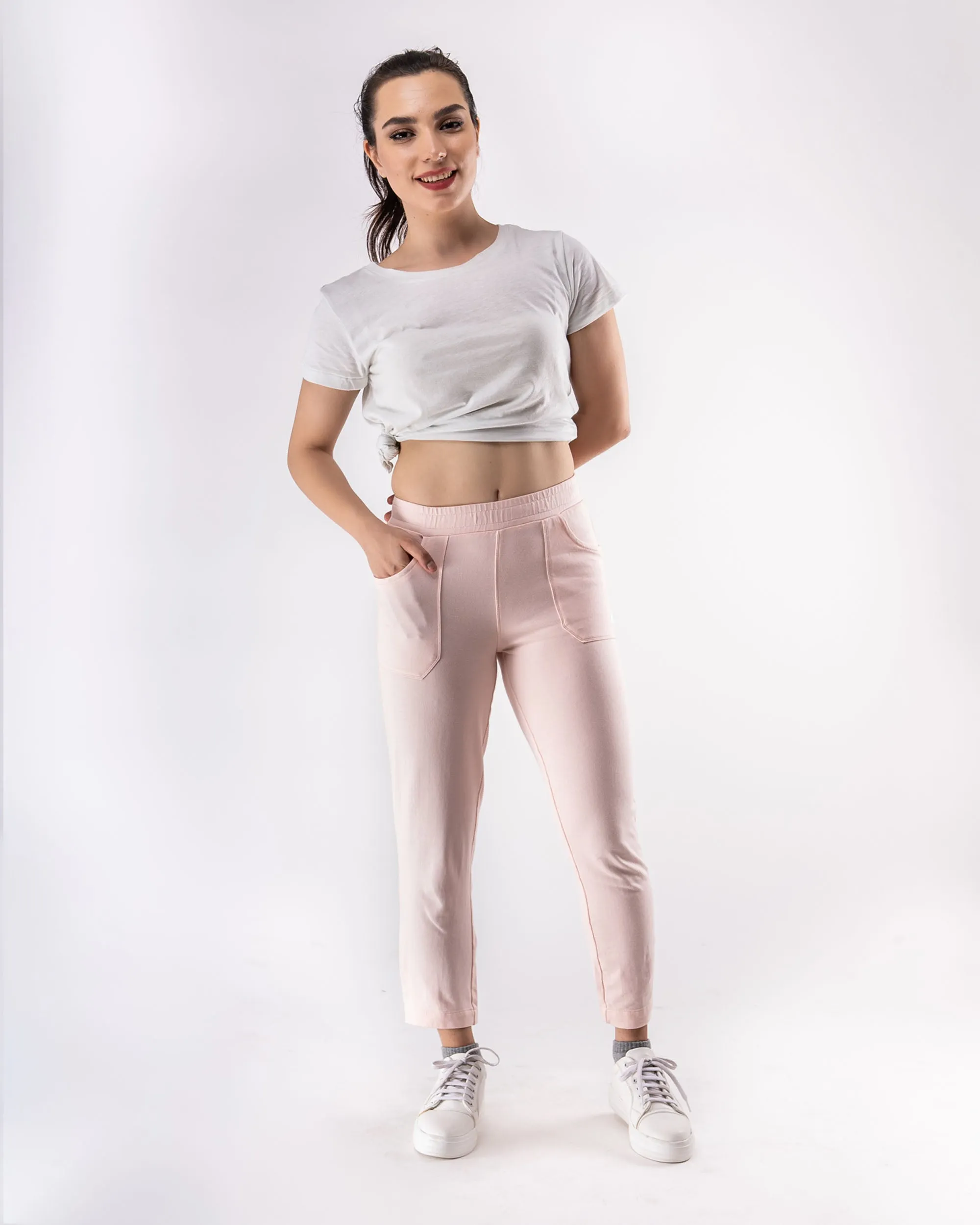 Organic Cotton Straight Fit Women's Athleisure Pant With Pockets