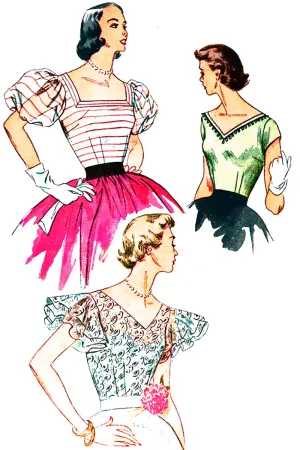 Simplicity 3840 Vintage 1952 Blouses Sewing Pattern