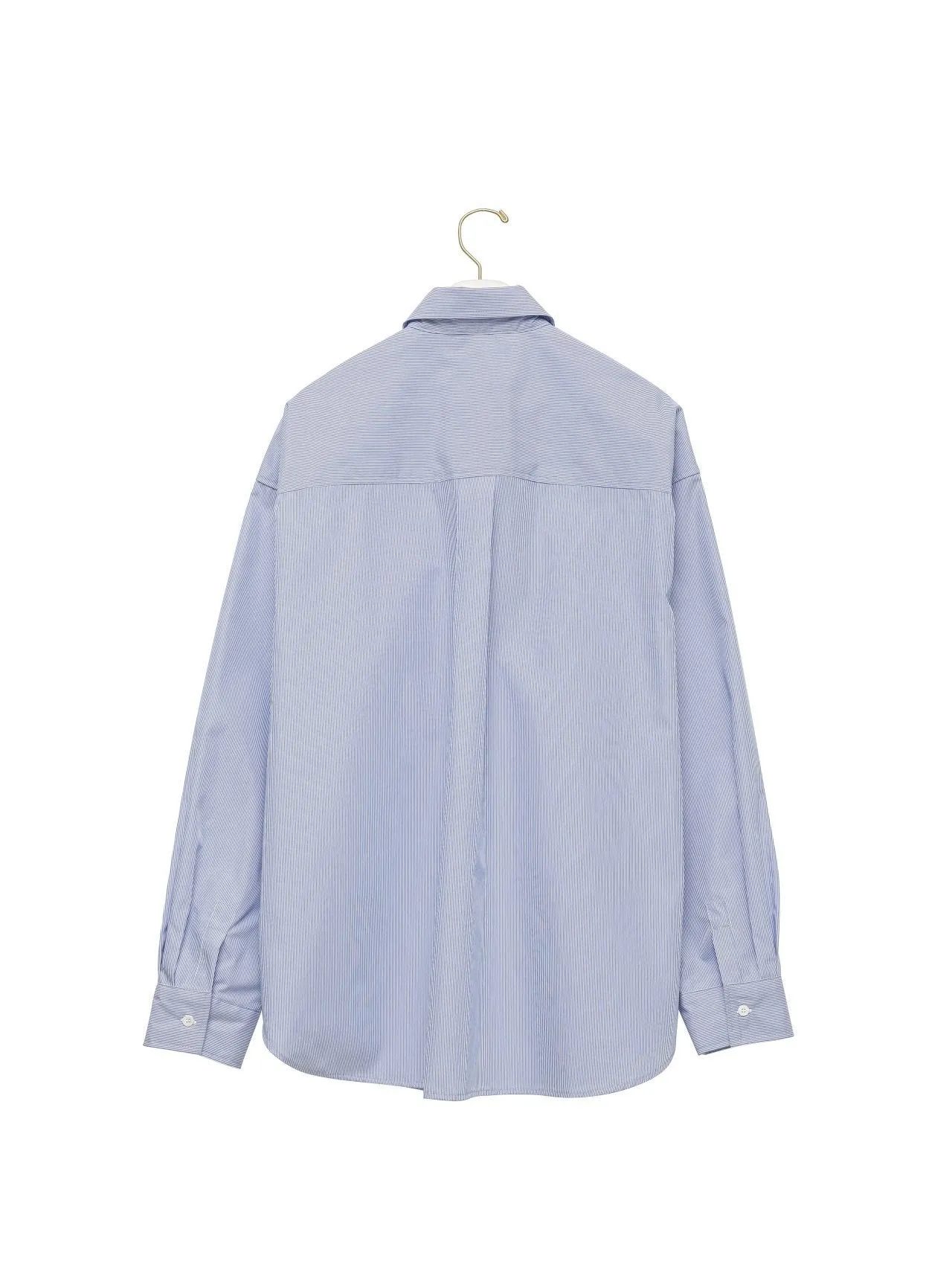 STRIPED POPLIN LOUNGE SHIRT