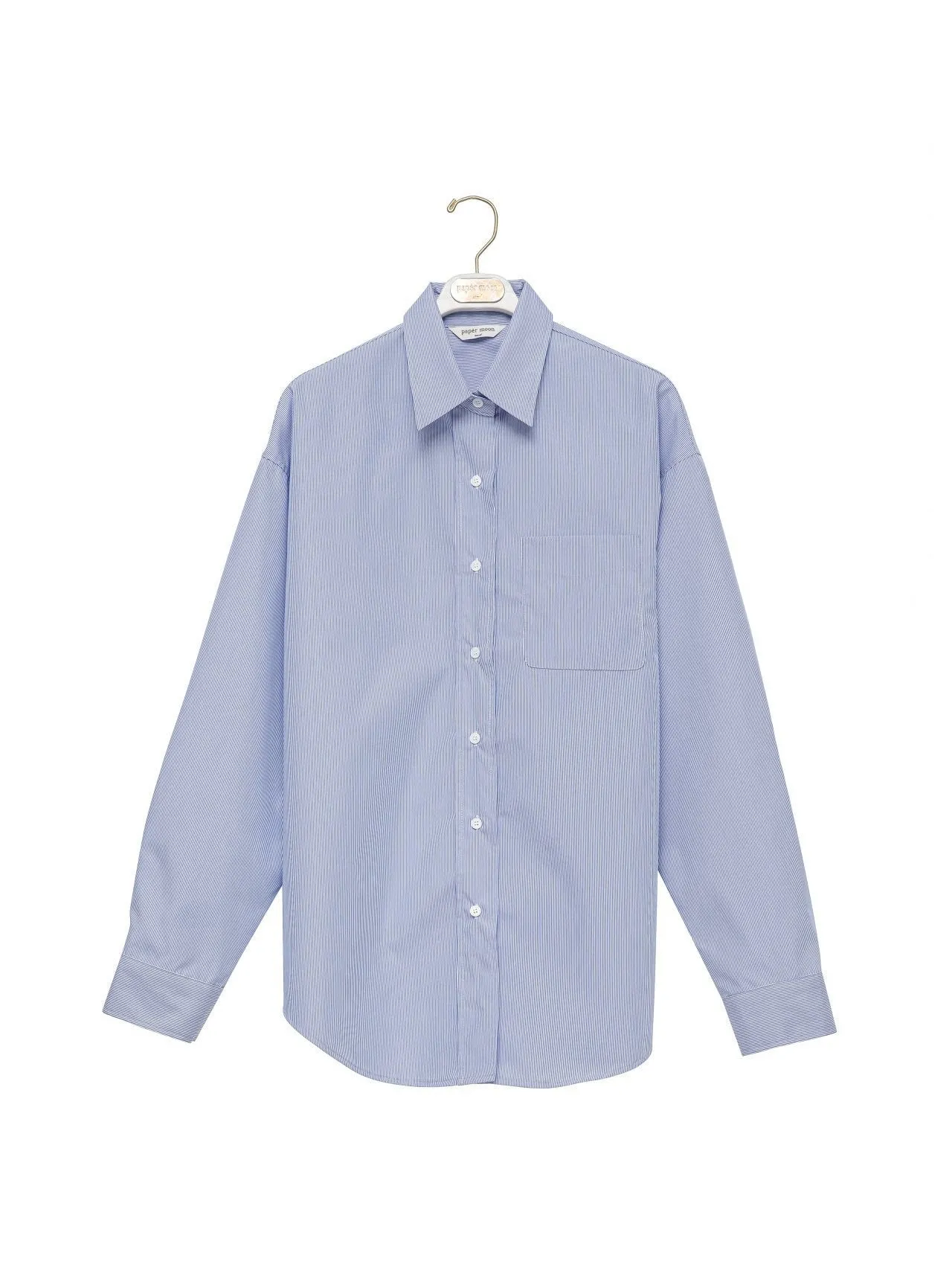 STRIPED POPLIN LOUNGE SHIRT