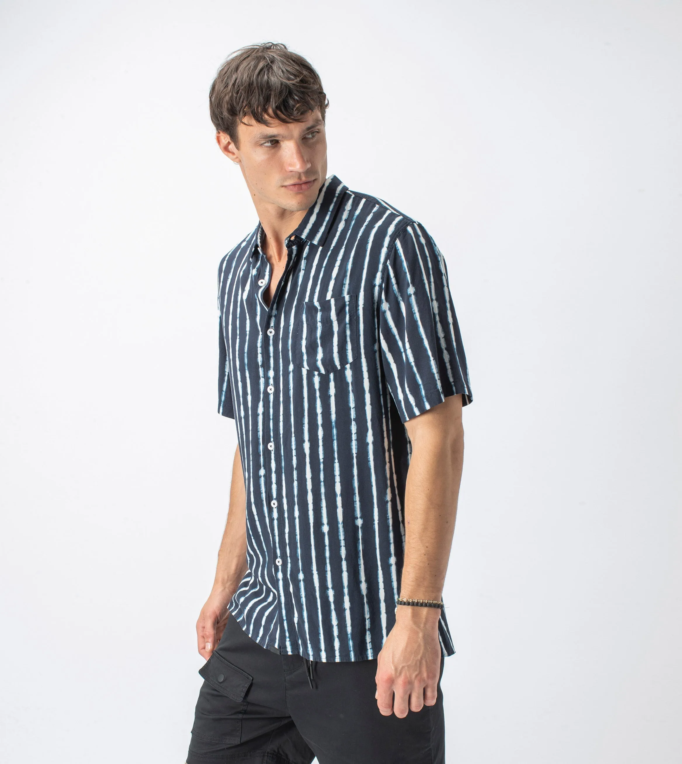 TD Stripe SS Shirt Ink/White