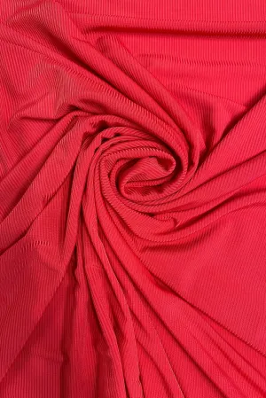 Tomato Red Ribbed Stretch Jersey