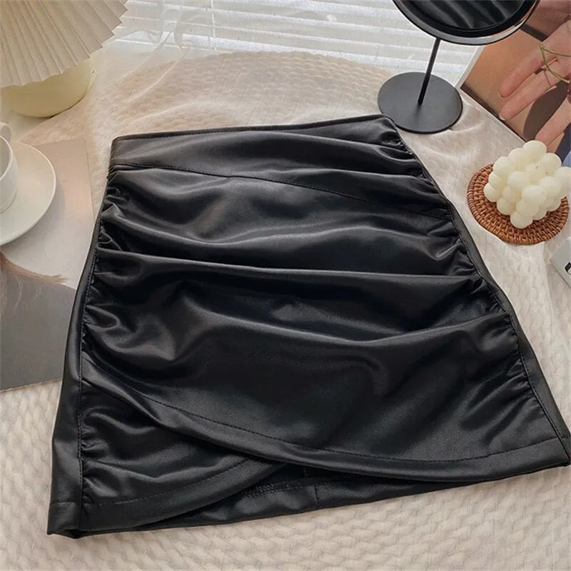 Vegan Leather Sophisticated Tulip Skirt for Women